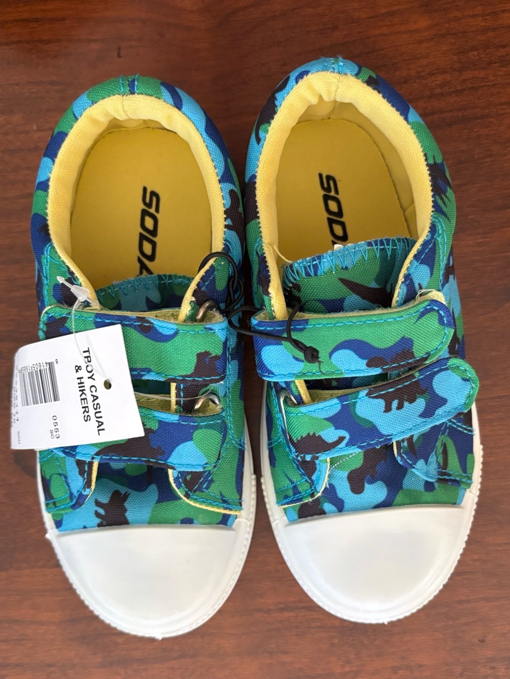 Soda Kids Camouflage Velcro Sneakers - Green, Blue, Yellow